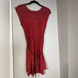 Coral Mini dress with belt